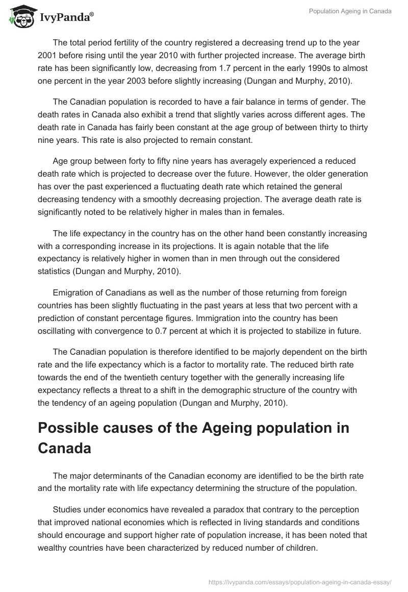 Population Ageing in Canada. Page 2