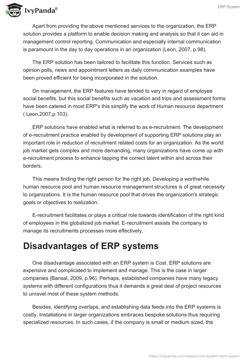 ERP System. Page 5