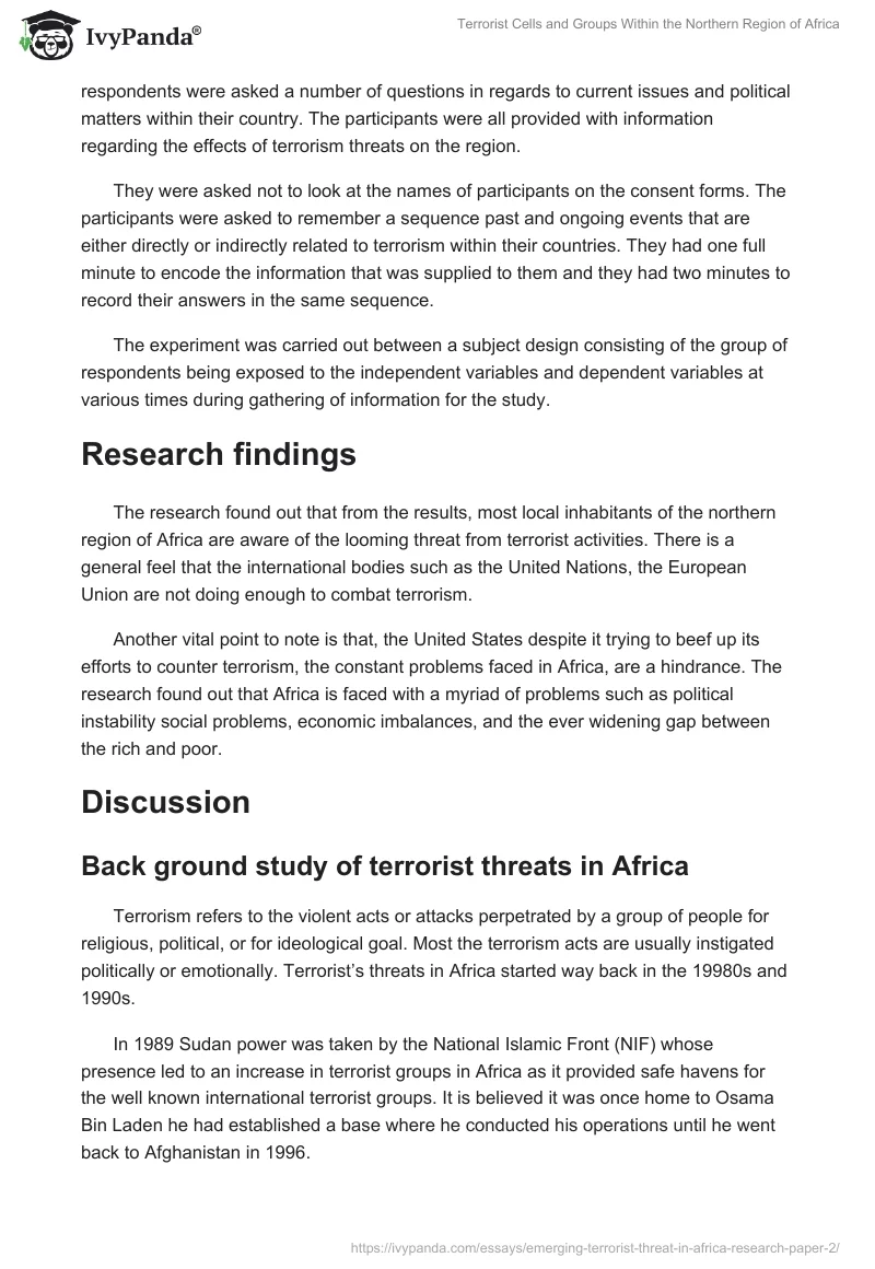 Terrorist Cells and Groups Within the Northern Region of Africa. Page 4