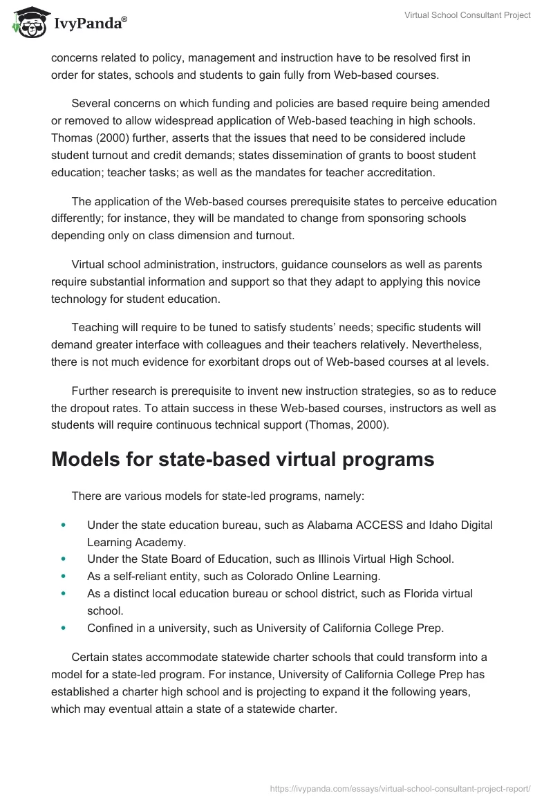Virtual School Consultant Project. Page 3
