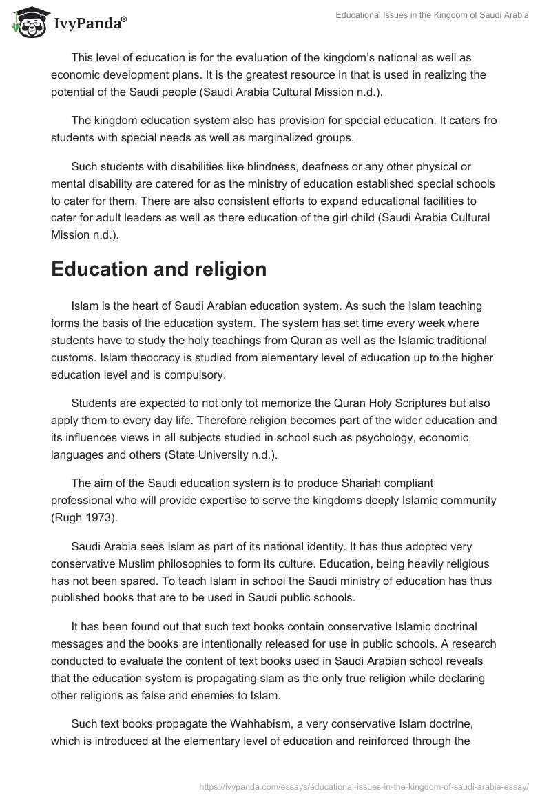 Educational Issues in the Kingdom of Saudi Arabia. Page 4