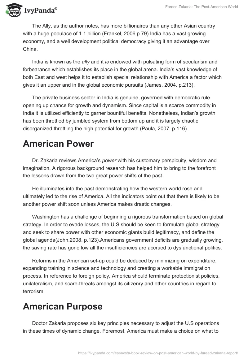Fareed Zakaria: The Post-American World. Page 4