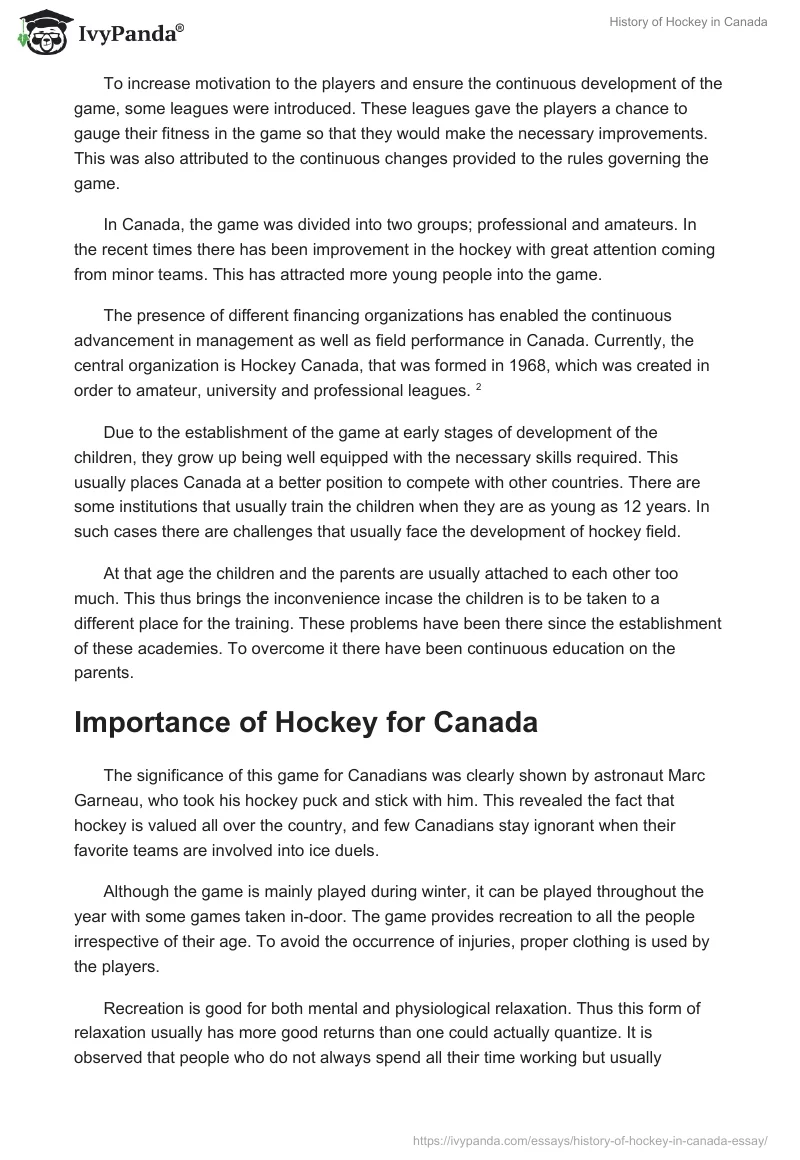 History of Hockey in Canada. Page 3