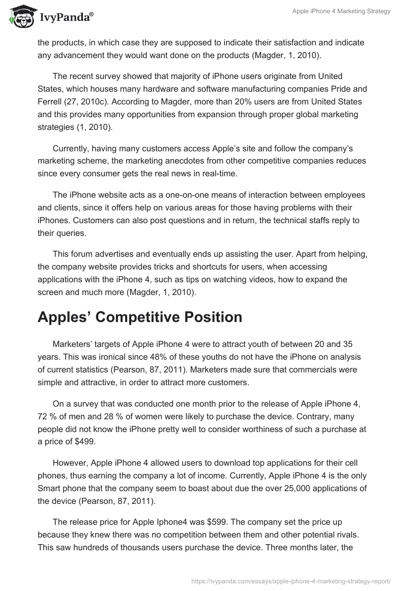 Apple iPhone 4 Marketing Strategy. Page 3