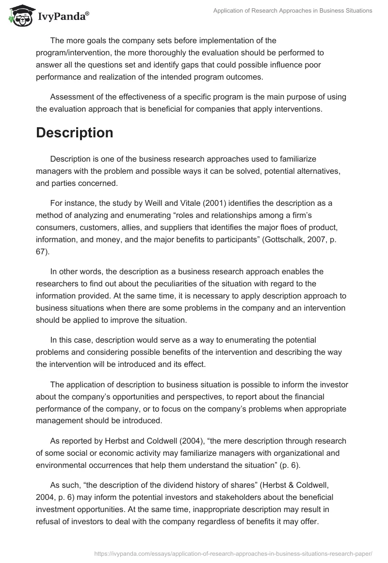 Application of Research Approaches in Business Situations. Page 3