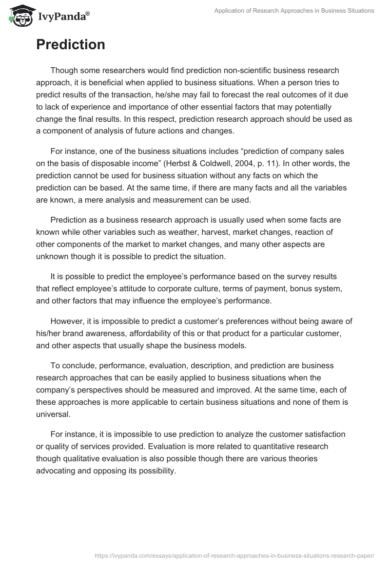 Application of Research Approaches in Business Situations. Page 4