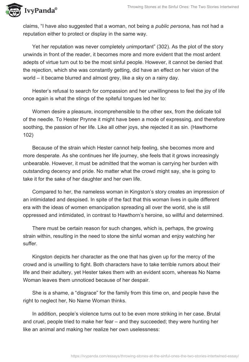 Throwing Stones at the Sinful Ones: The Two Stories Intertwined. Page 2
