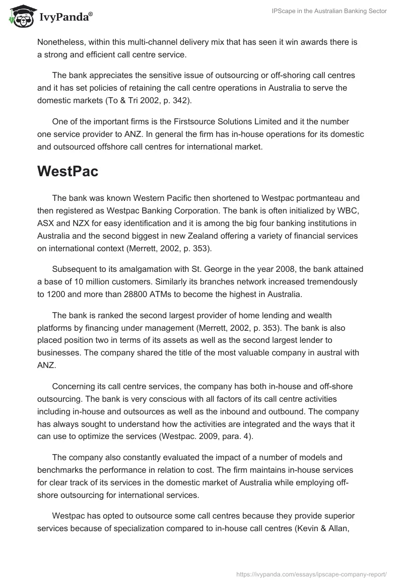 IPScape in the Australian Banking Sector. Page 3