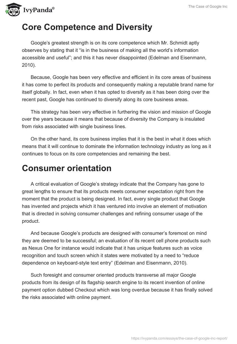 The Case of Google Inc. Page 3