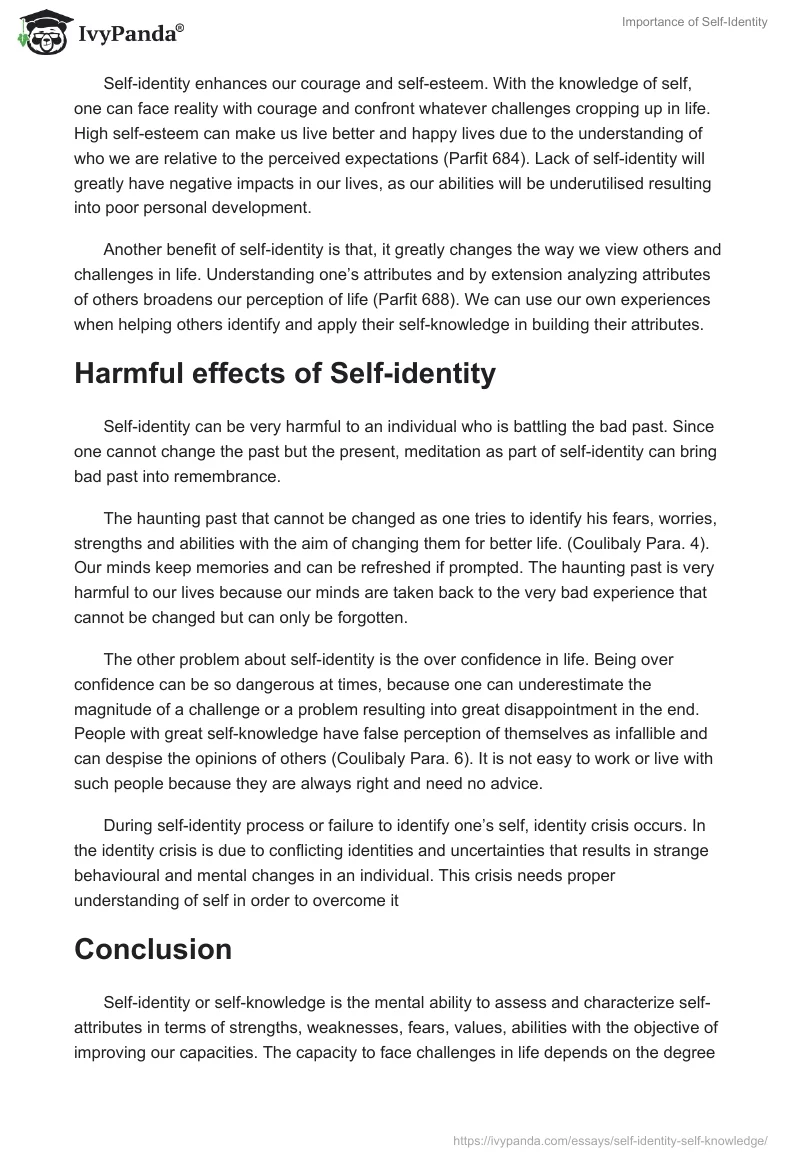 Importance of Self-Identity. Page 3