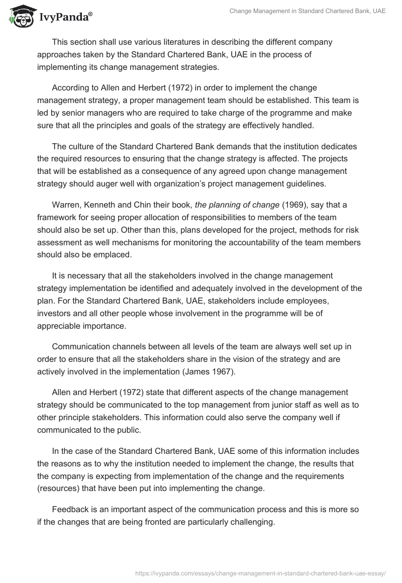 Change Management in Standard Chartered Bank, UAE. Page 5