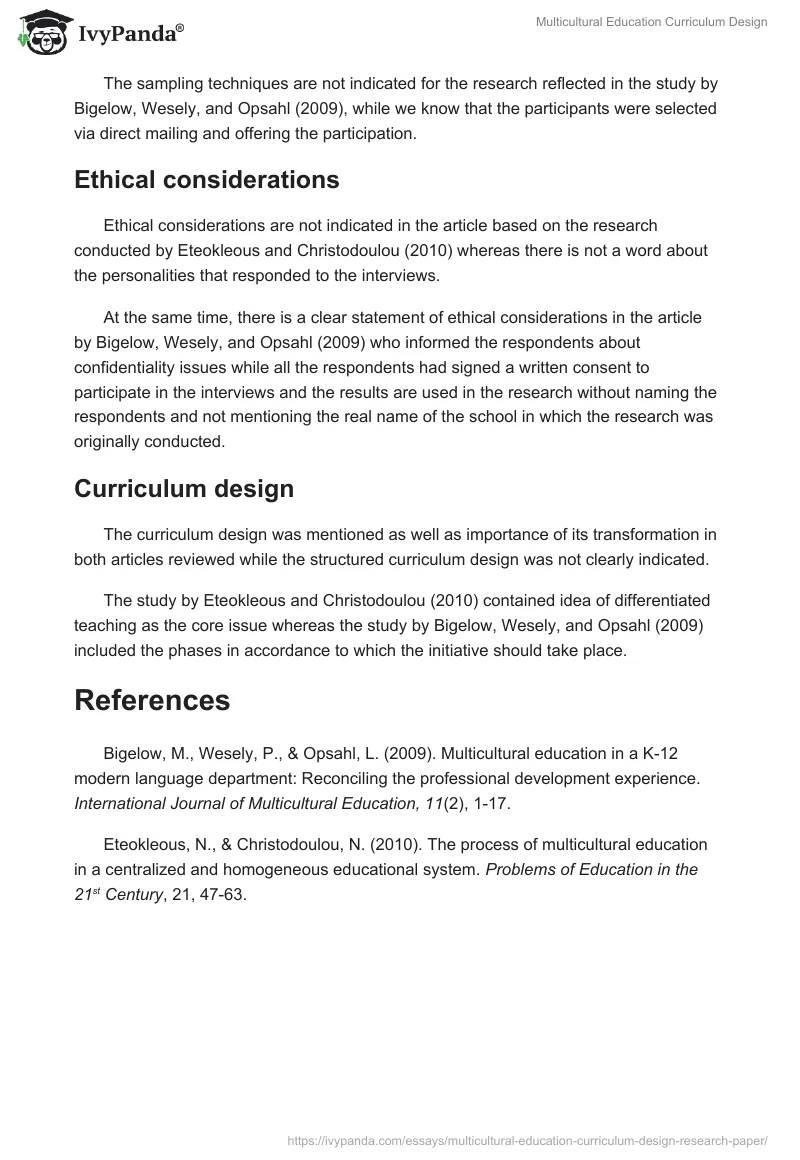 Multicultural Education Curriculum Design. Page 5