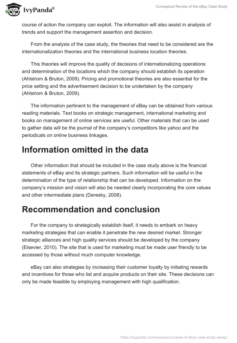 Conceptual Review of the eBay Case Study. Page 2