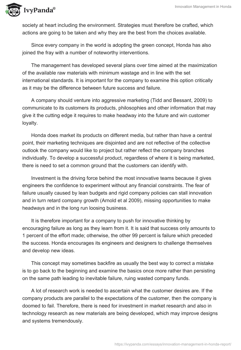 Innovation Management in Honda. Page 5