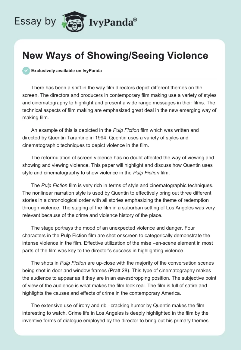 New Ways of Showing/Seeing Violence. Page 1