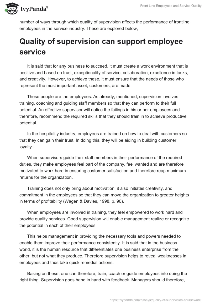 Front Line Employees and Service Quality. Page 5