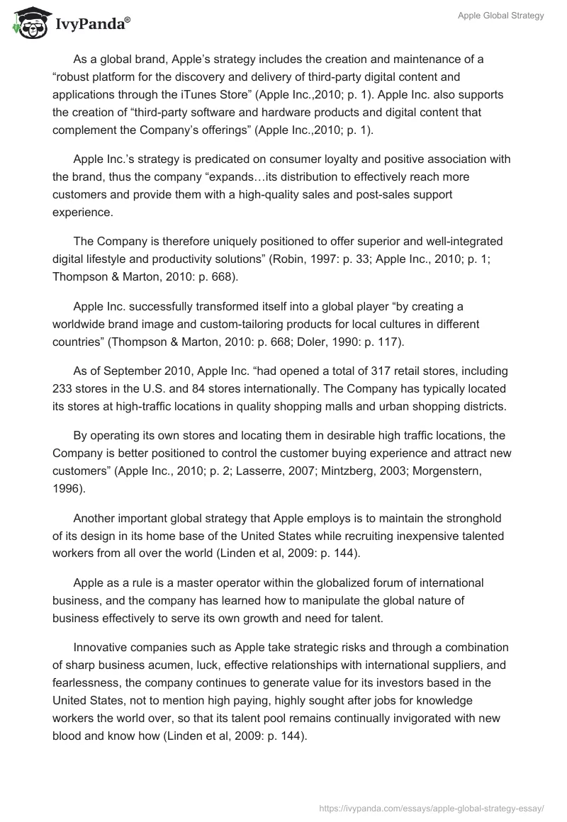 Apple Global Strategy. Page 4