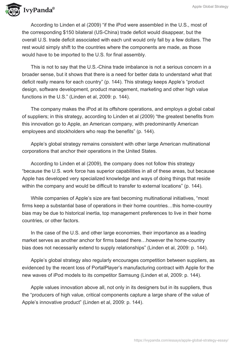 Apple Global Strategy. Page 5