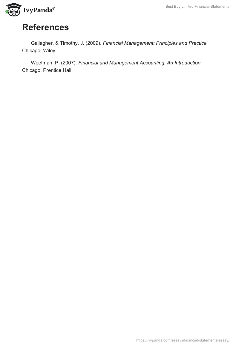 Best Buy Limited Financial Statements. Page 3