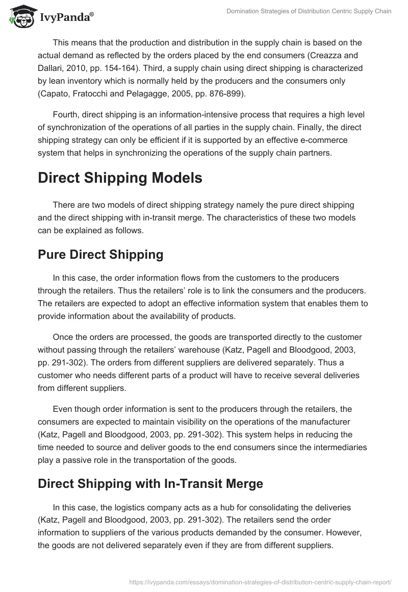 Domination Strategies of Distribution Centric Supply Chain. Page 2