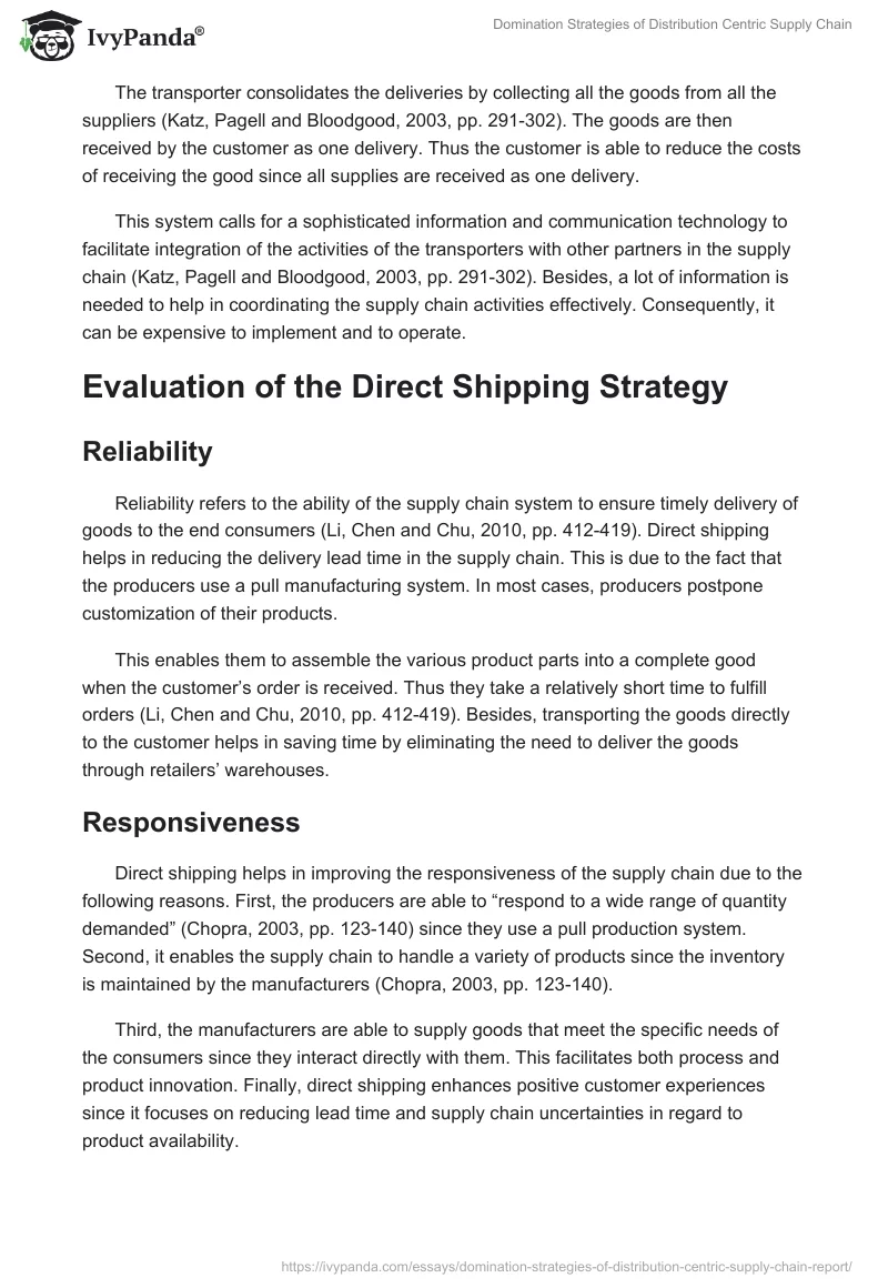 Domination Strategies of Distribution Centric Supply Chain. Page 3