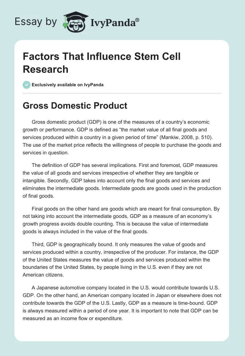 Factors That Influence Stem Cell Research. Page 1
