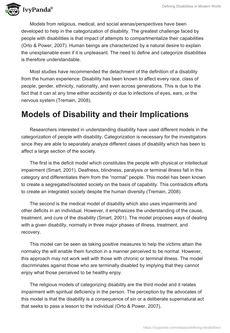 Defining Disabilities in Modern World. Page 2