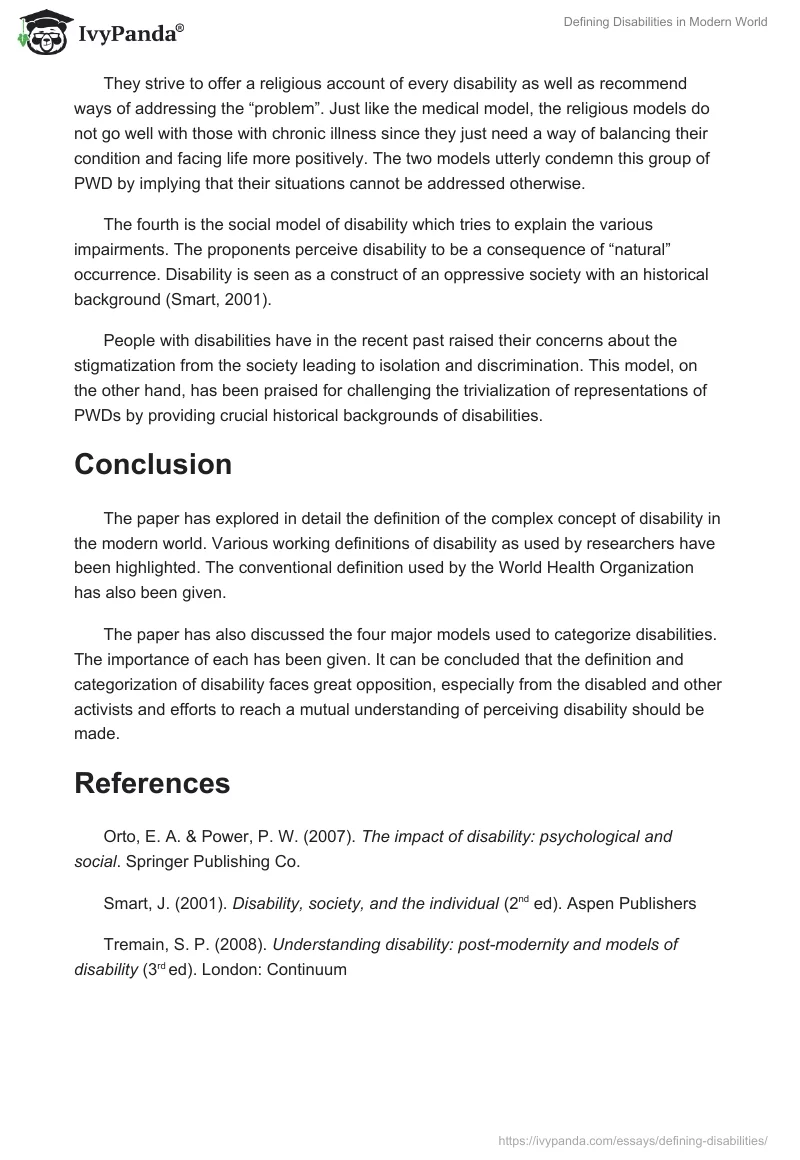 Defining Disabilities in Modern World. Page 3