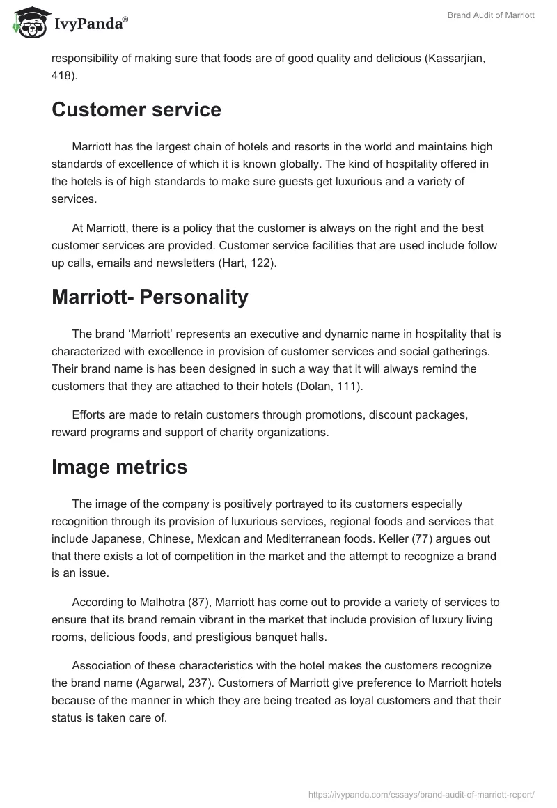 Brand Audit of Marriott. Page 3