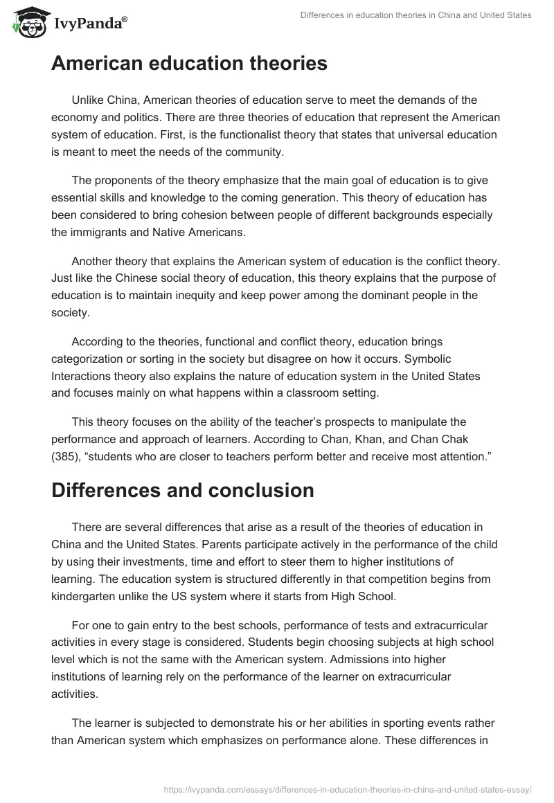 Differences in education theories in China and United States. Page 2