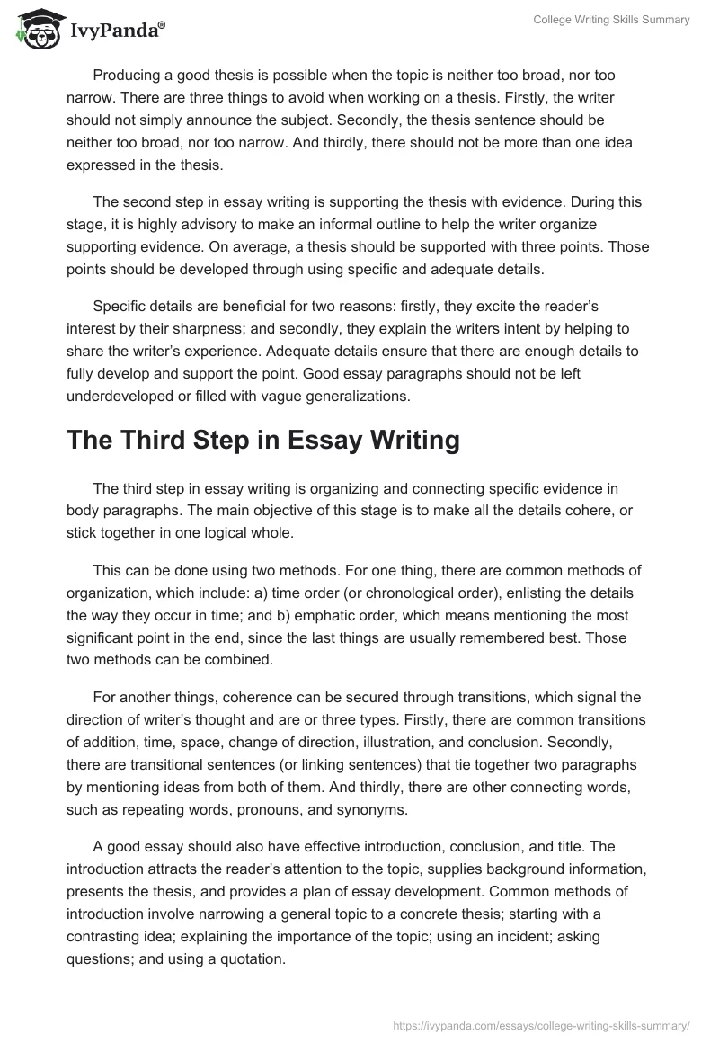 College Writing Skills Summary. Page 3