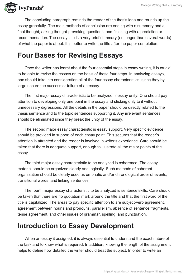 College Writing Skills Summary. Page 4