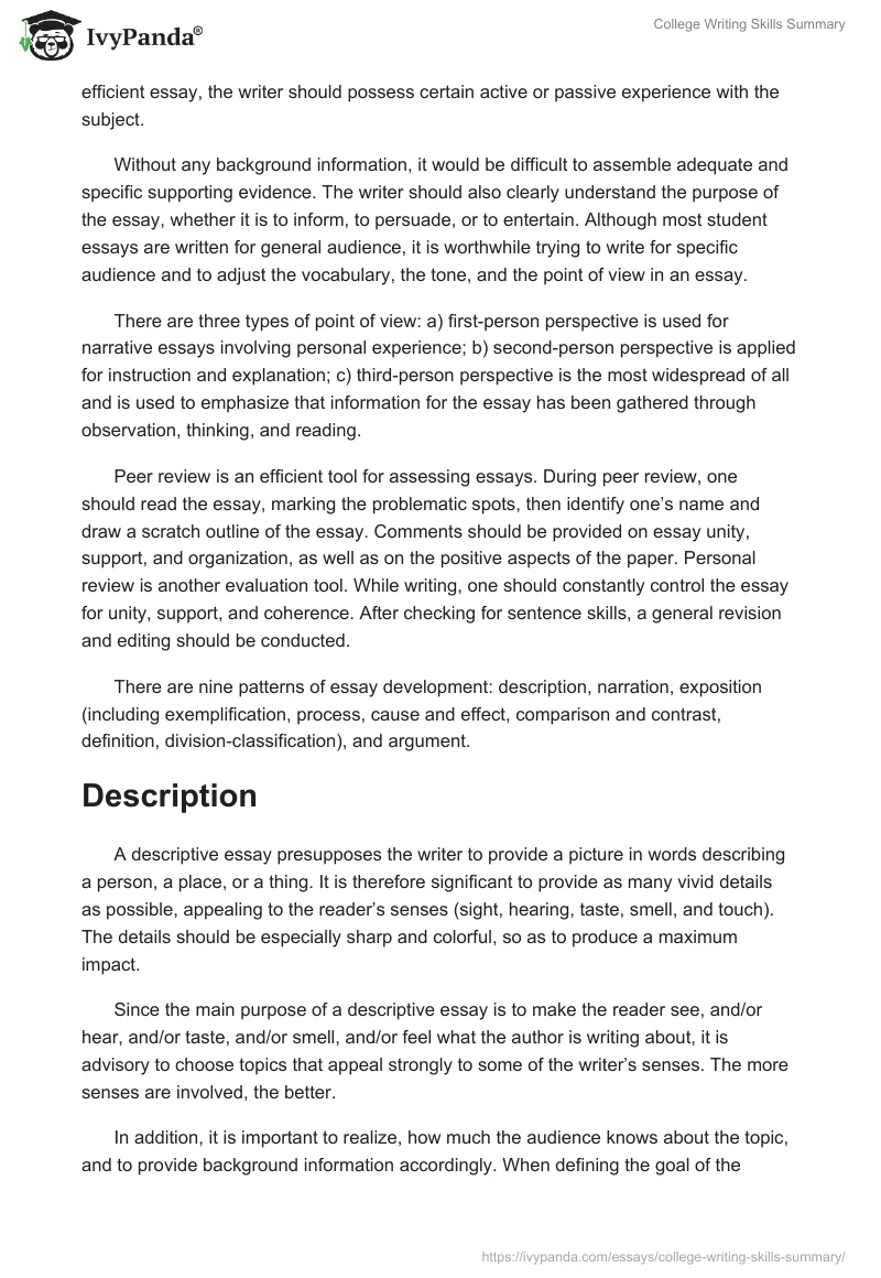 College Writing Skills Summary. Page 5
