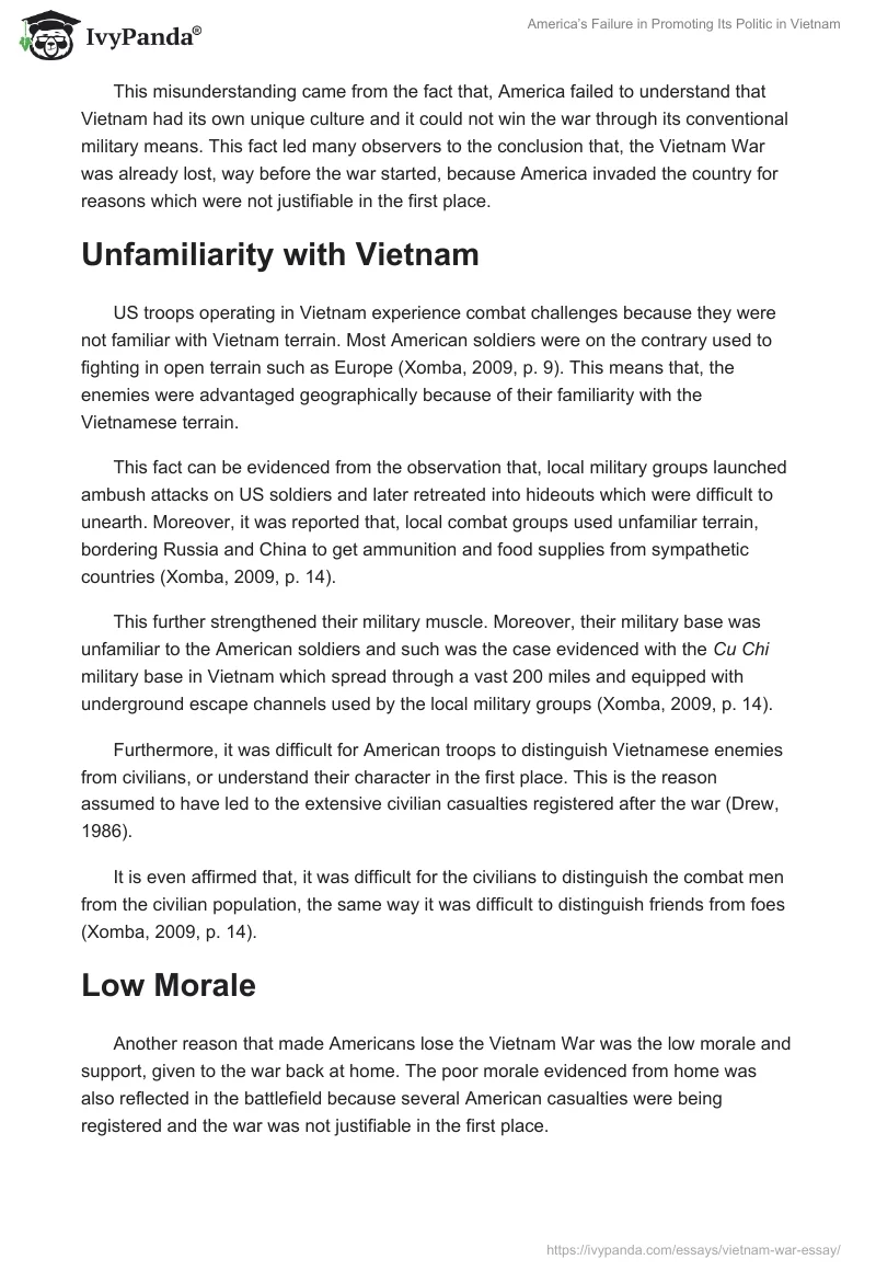 America’s Failure in Promoting Its Politic in Vietnam. Page 5