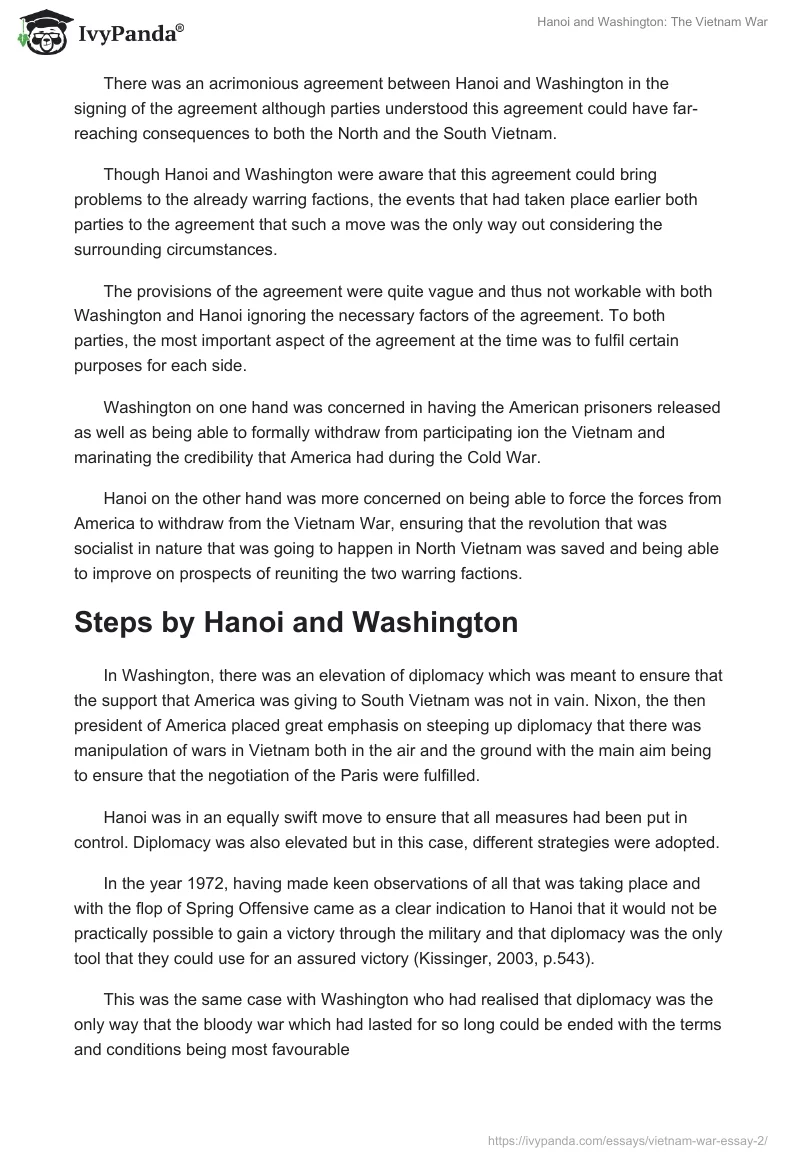 Hanoi and Washington: The Vietnam War. Page 2