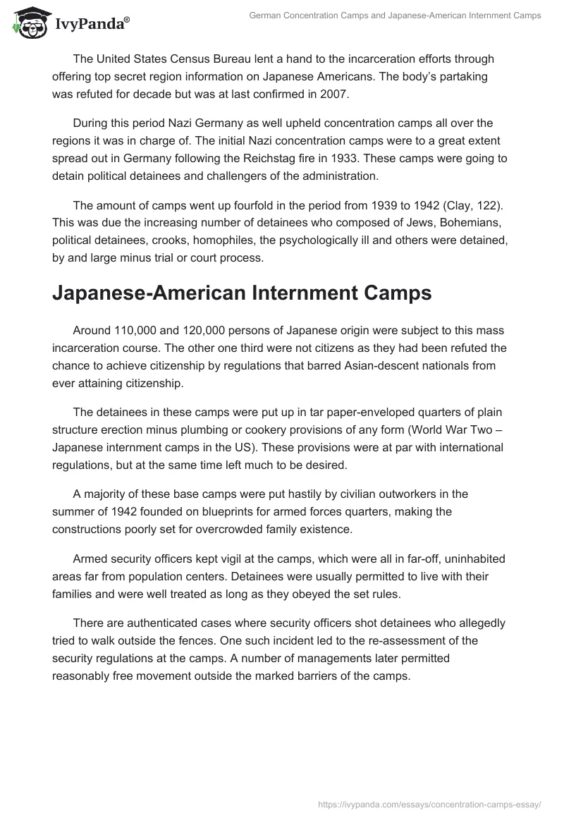German Concentration Camps and Japanese-American Internment Camps. Page 2