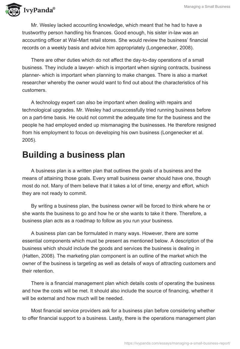 Managing a Small Business. Page 3