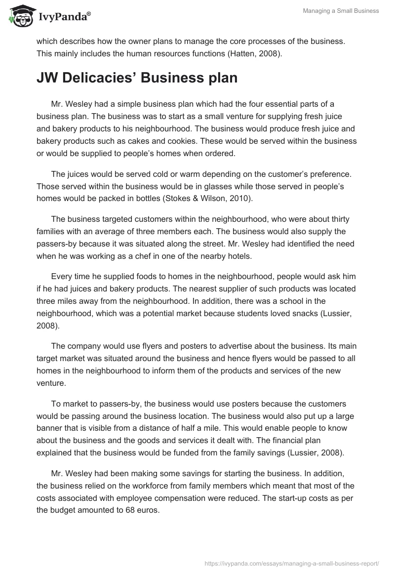 Managing a Small Business. Page 4