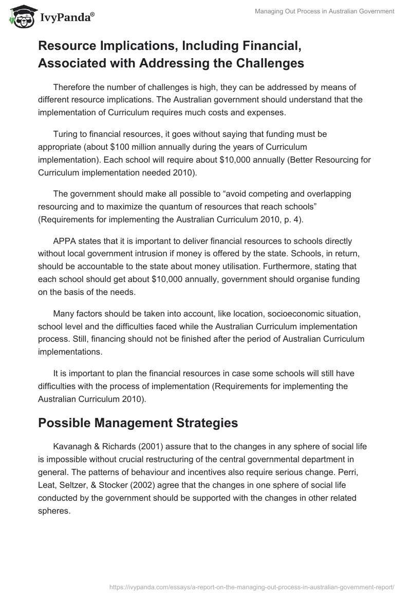 Managing Out Process in Australian Government. Page 5