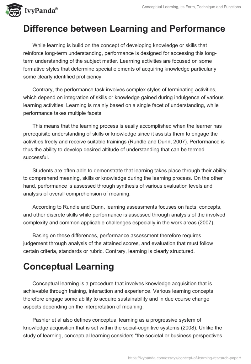 Conceptual Learning, Its Form, Technique and Functions. Page 2