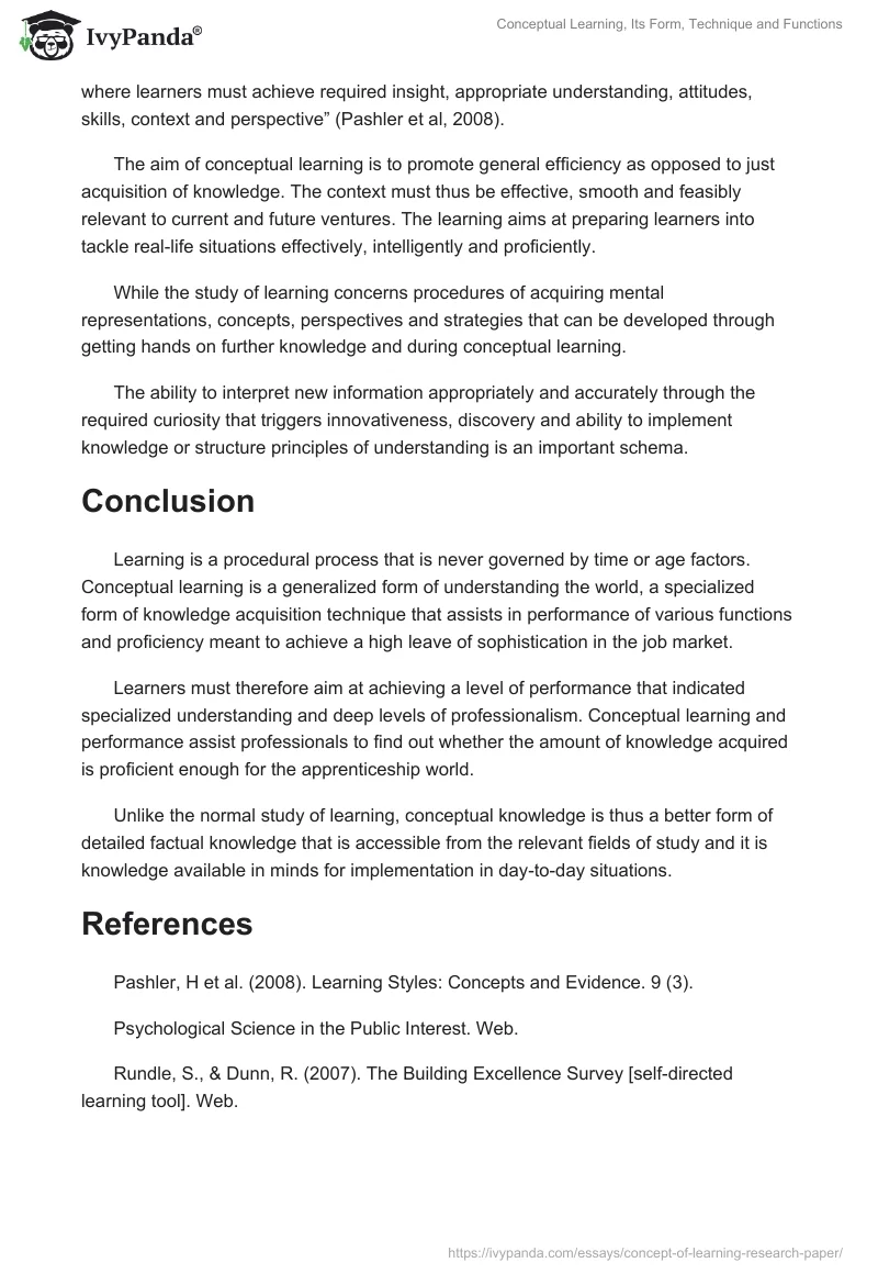 Conceptual Learning, Its Form, Technique and Functions. Page 3