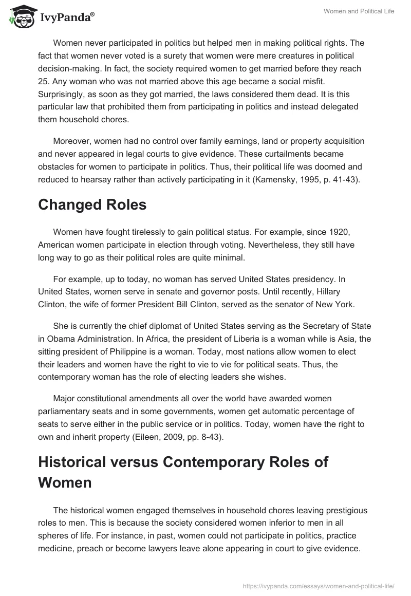 Women and Political Life. Page 4