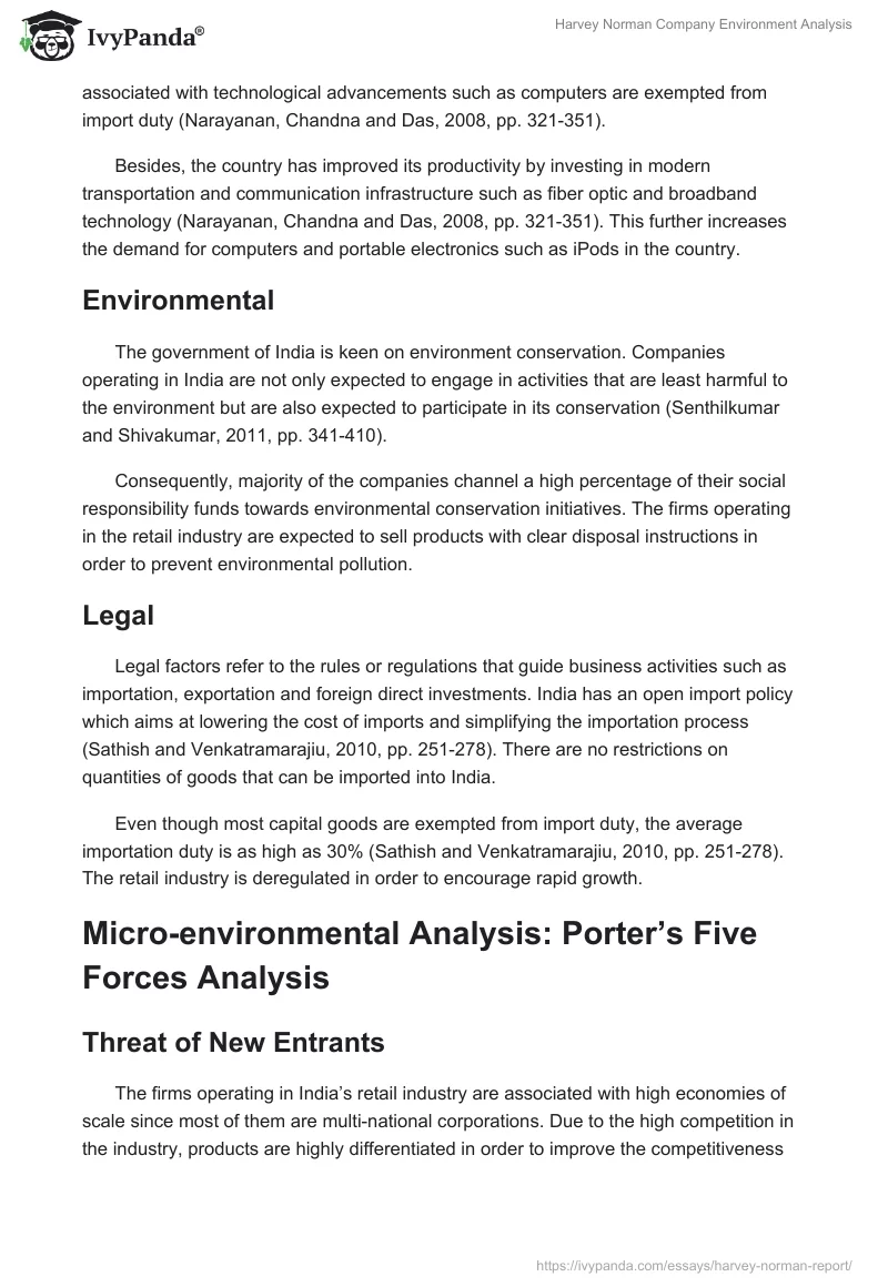 Harvey Norman Company Environment Analysis. Page 3