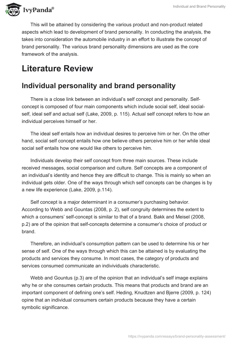 Individual and Brand Personality. Page 2