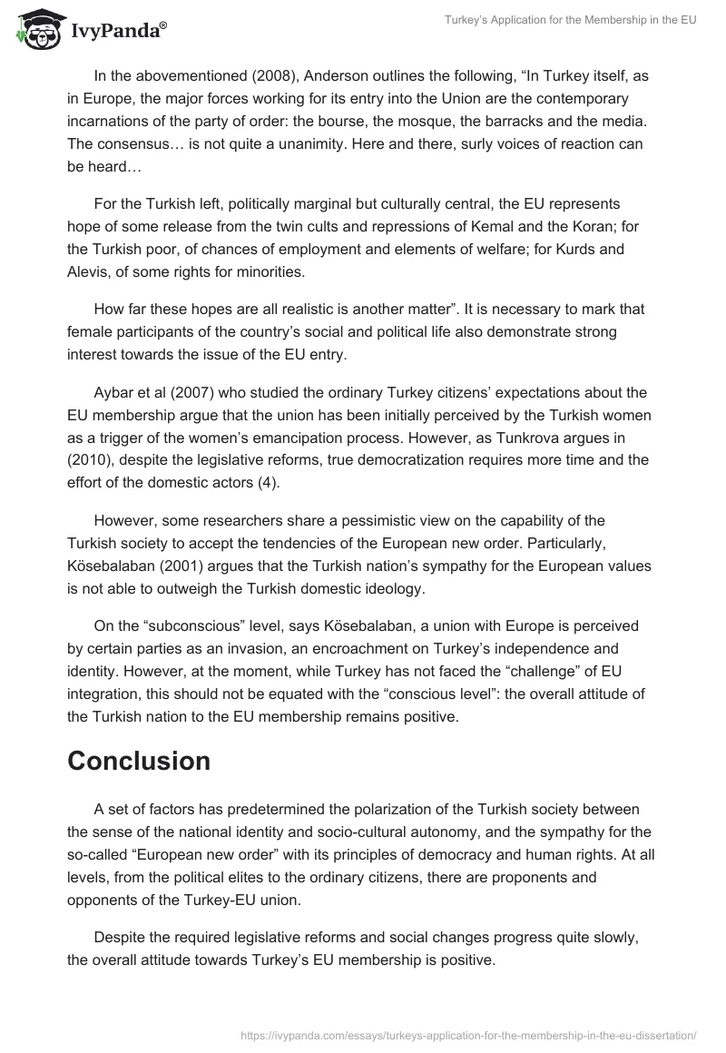 Turkey’s Application for the Membership in the EU. Page 5