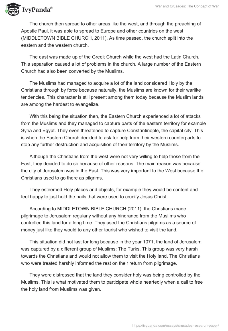 War and Crusades: The Concept of War. Page 4