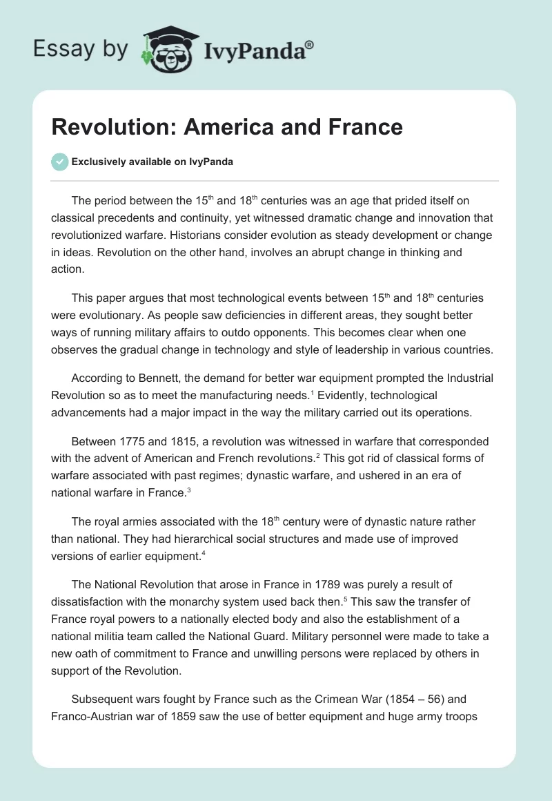Revolution: America and France. Page 1