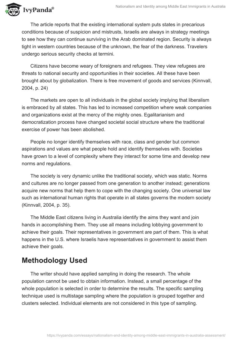 Nationalism and Identity Among Middle East Immigrants in Australia. Page 2