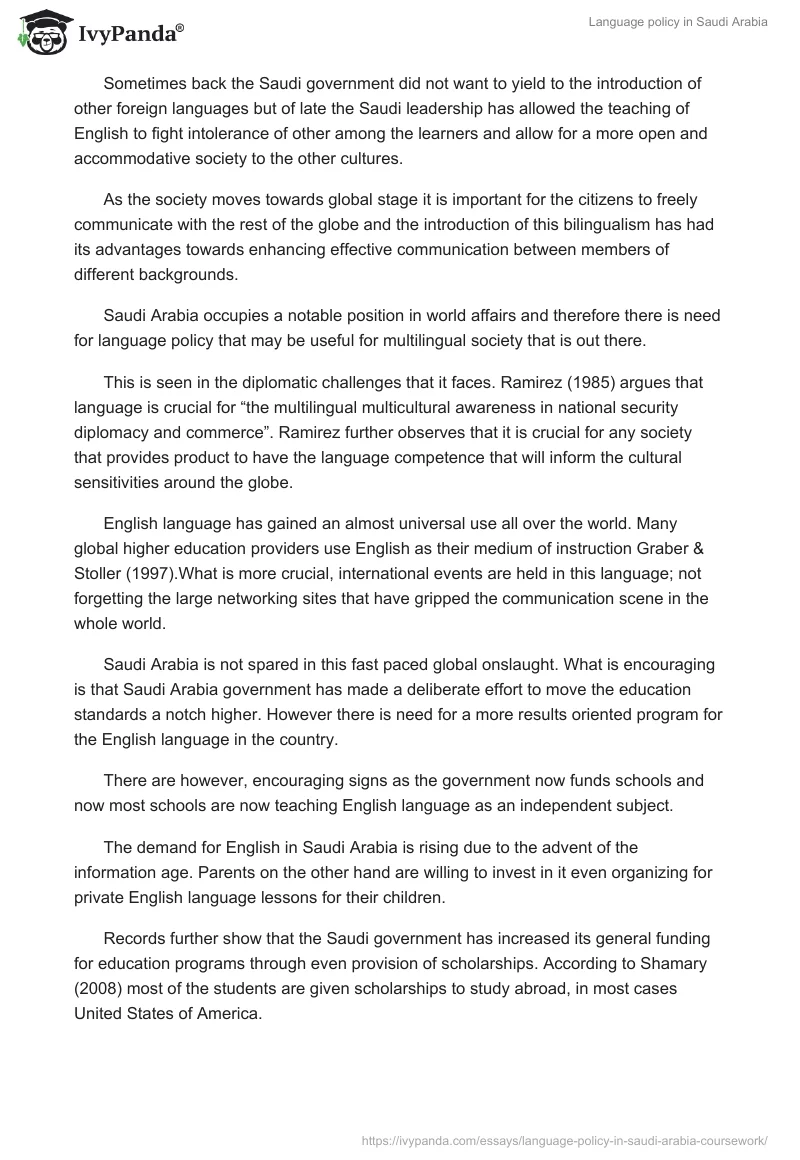 Language policy in Saudi Arabia. Page 3