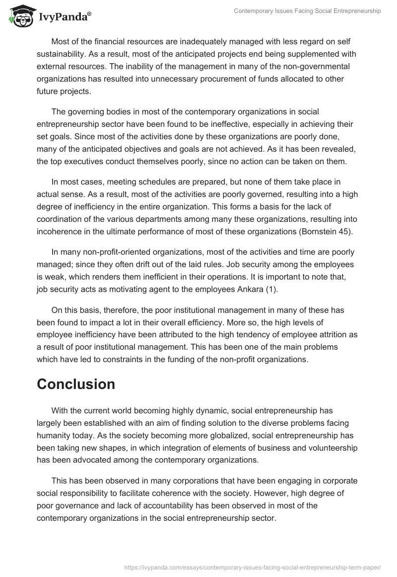 Contemporary Issues Facing Social Entrepreneurship. Page 4